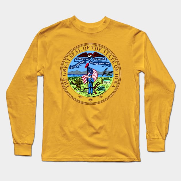 State of Iowa Long Sleeve T-Shirt by Comshop